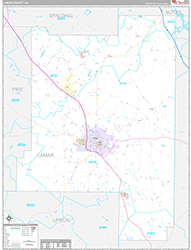 Lamar County Wall Map Premium Style 2026