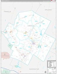 Lamoille County Wall Map Premium Style 2026