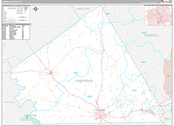 Lampasas County Wall Map Premium Style 2026