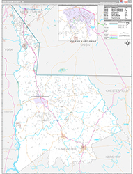 Lancaster County, SC Wall Map Premium Style 2026
