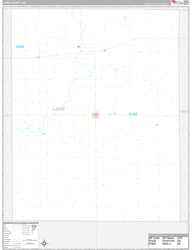 Lane County, KS Wall Map Premium Style 2024