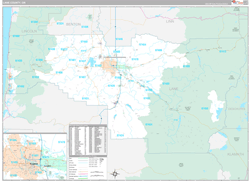 Lane County, OR Wall Map Premium Style 2024