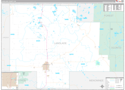 Langlade County, WI Wall Map Premium Style 2024