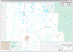 Langlade County, WI Wall Map Premium Style 2026