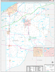 Laporte County Wall Map Premium Style 2026