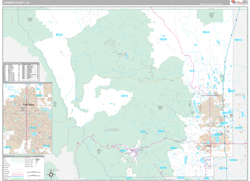 Larimer County, CO Wall Map Premium Style 2024