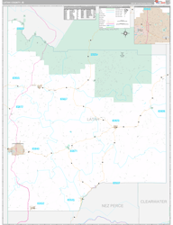 Latah County, ID Wall Map Premium Style 2024