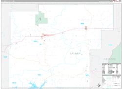 Latimer County, OK Wall Map Premium Style 2024