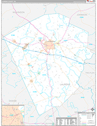 Laurens County Wall Map Premium Style 2026