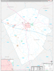 Laurens County, GA Wall Map Premium Style 2024