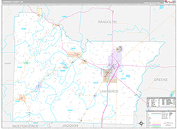Lawrence County Wall Map Premium Style 2026
