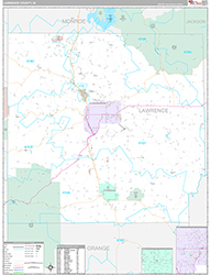 Lawrence County Wall Map Premium Style 2026