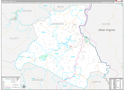 Lawrence County Wall Map Premium Style 2026