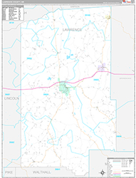 Lawrence County Wall Map Premium Style 2026