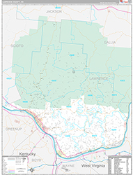 Lawrence County Wall Map Premium Style 2026