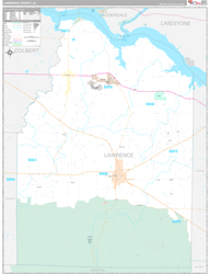 Lawrence County, AL Wall Map Premium Style 2024