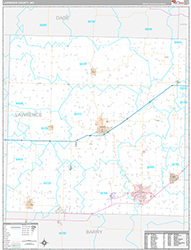Lawrence County, MO Wall Map Premium Style 2026
