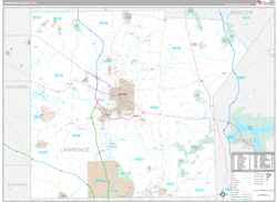 Lawrence County, PA Wall Map Premium Style 2024