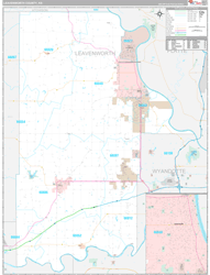 Leavenworth County, KS Wall Map Premium Style 2024