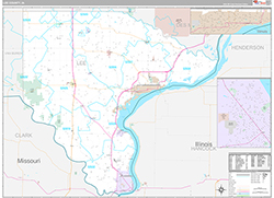 Lee County Wall Map Premium Style 2026