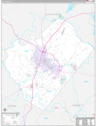 Lee County Wall Map Premium Style 2026