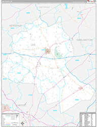 Lee County Wall Map Premium Style 2026