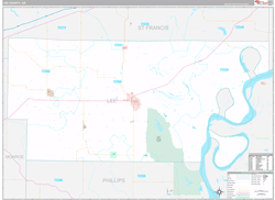 Lee County, AR Wall Map Premium Style 2024
