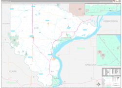 Lee County, IA Wall Map Premium Style 2024