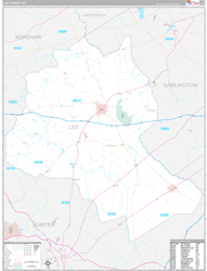 Lee County, SC Wall Map Premium Style 2024