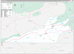 Lee County, VA Wall Map Premium Style 2024