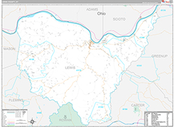 Lewis County, KY Wall Map Premium Style 2026
