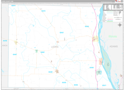 Lewis County, MO Wall Map Premium Style 2024