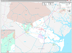 Liberty County Wall Map Premium Style 2026
