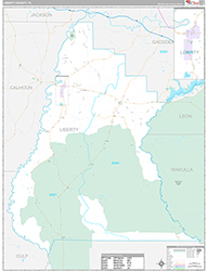 Liberty County, FL Wall Map Premium Style 2026