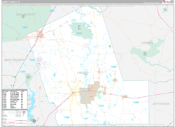 Liberty County, TX Wall Map Premium Style 2024