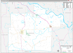 Lincoln County Wall Map Premium Style 2026