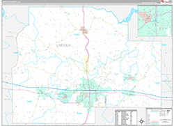 Lincoln County Wall Map Premium Style 2026