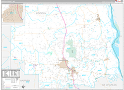 Lincoln County Wall Map Premium Style 2026