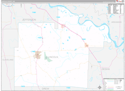 Lincoln County, AR Wall Map Premium Style 2024