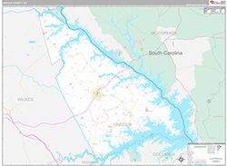 Lincoln County, GA Wall Map Premium Style 2026