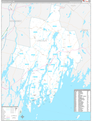 Lincoln County, ME Wall Map Premium Style 2024