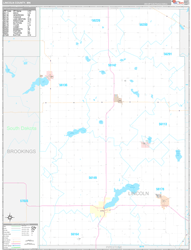 Lincoln County, MN Wall Map Premium Style 2024