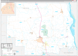 Lincoln County, MO Wall Map Premium Style 2024