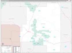 Lincoln County, NM Wall Map Premium Style 2024