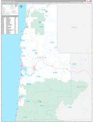 Lincoln County, OR Wall Map Premium Style 2024