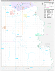 Lincoln County, SD Wall Map Premium Style 2024