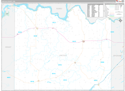 Lincoln County, WA Wall Map Premium Style 2024