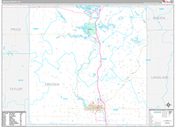 Lincoln County, WI Wall Map Premium Style 2026