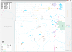 Linn County, KS Wall Map Premium Style 2024
