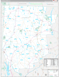 Litchfield County, CT Wall Map Premium Style 2024